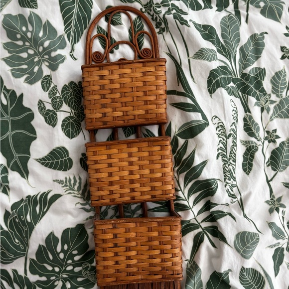 Woven Wall Basket Decor in Brown - Picture 1 of 3